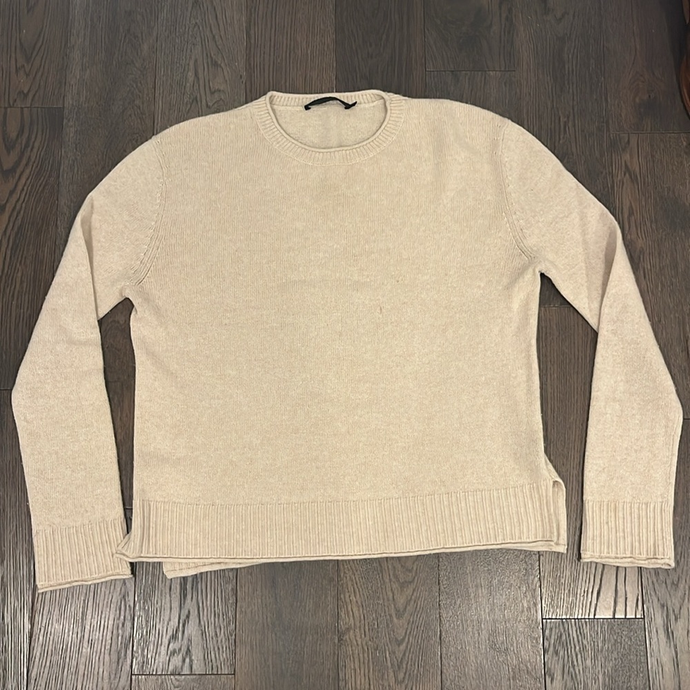 Jenni Kayne large wool blend Cream Crewneck Sweater